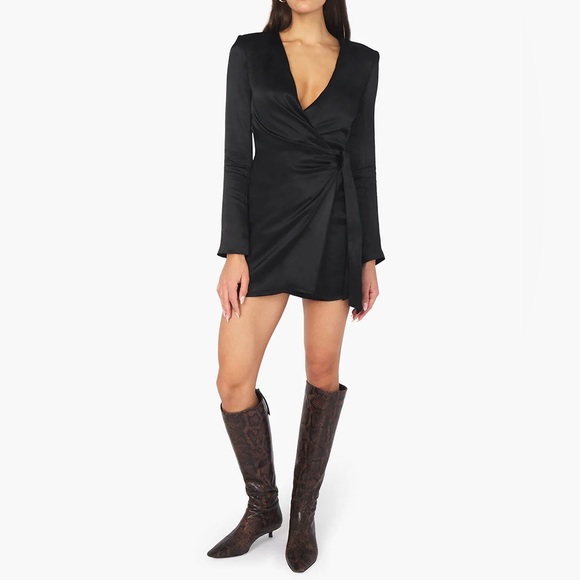 WeWoreWhat - COWL FRONT SATIN DRESS - Picture 2 of 4